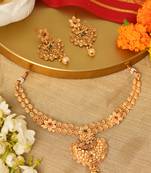 Elegant Gold Plated-Plated Temple Necklace Set for Traditional Wedding