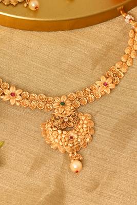 gold temple necklace set 2