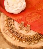 Elegant Gold Plated-Plated Necklace Set with Pearl Drops