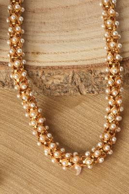 Yellow Pearl Studded Necklace set 2
