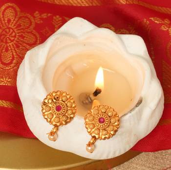 Gold Plated Temple Necklace Set for Festive 3