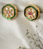 Traditional Kundan Stone Stud Earrings for Festive Glamour