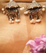Oxidised Elephant Motif Earrings