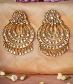 Exquisite Chandballi Earrings Antique Gold Plated with Stone Studded
