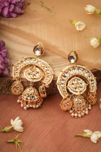 Statement Kundan Stone Studded Earrings