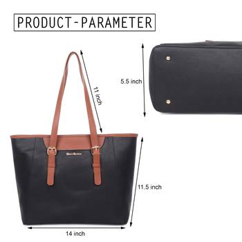 Women Black Premium Office Geniune Tote Bag 4