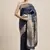 Navy Blue Woven Faux Banarasi Silk Saree With Blouse