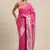Pink Woven Faux Banarasi Silk Saree With Blouse