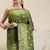 Green Woven Faux Banarasi Silk Saree With Blouse