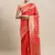 Red woven Faux kanchipuram silk saree with blouse piece