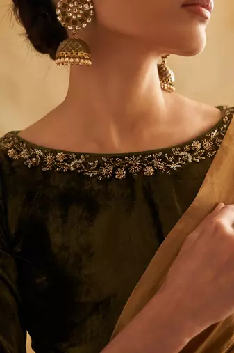 Rumeha Moss Green Blouse