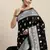 Black Woven Faux Banarasi Silk Saree With Blouse