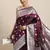 Wine Woven Faux Banarasi Silk Saree With Blouse
