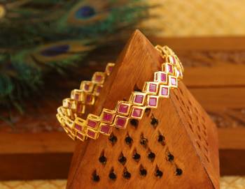 Gold Platted Ruby Bangles 1