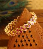 Gold Platted Ruby Bangles