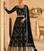 Black Georgette Embroidery Anarkali Salwar Kameez