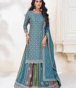 Chinnon Embroidered Blue Punjabi Salwar Suit