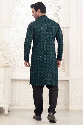 Arruga stylish black sequins kurta pajama 3