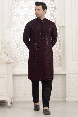 Arruga stylish black sequins kurta pajama 1