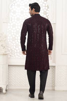 Arruga stylish black sequins kurta pajama 3