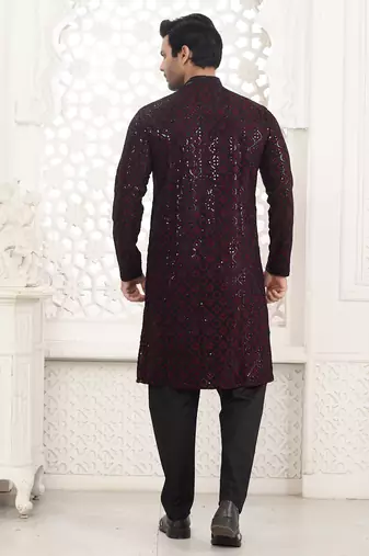 Arruga stylish black sequins kurta pajama