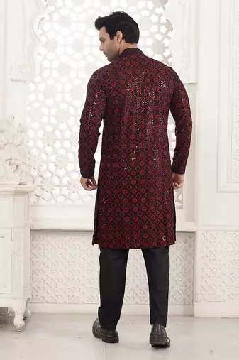 Arruga stylish black sequins kurta pajama
