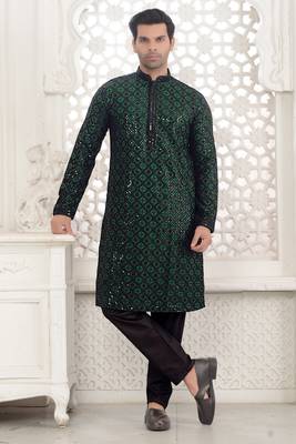 Arruga stylish black sequins kurta pajama 1