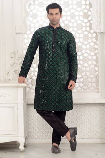 Arruga stylish black sequins kurta pajama