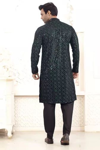 Arruga stylish black sequins kurta pajama
