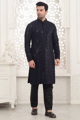 Arruga stylish black sequins kurta pajama 1