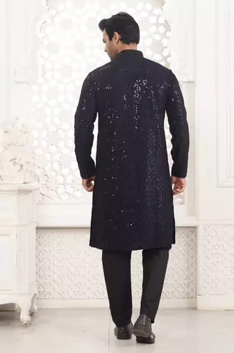 Arruga stylish black sequins kurta pajama
