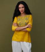 Yellow printed tunic