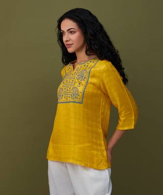 Yellow printed tunic 2