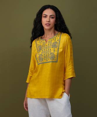 Yellow printed tunic 3