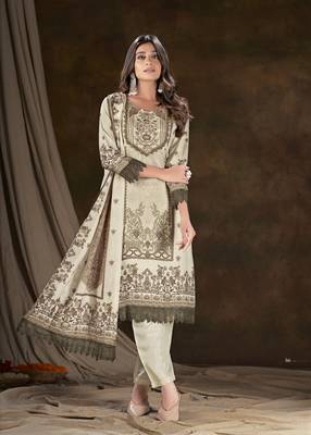 Premium muslin digital print embaroidery with hand work kurti 1