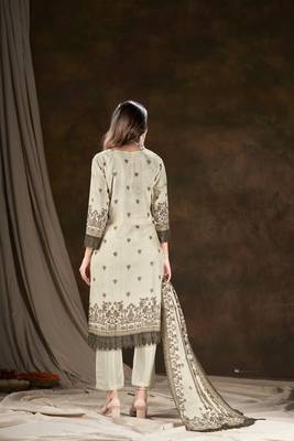 Premium muslin digital print embaroidery with hand work kurti 3