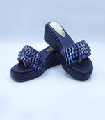 Crystal royal blue wedges