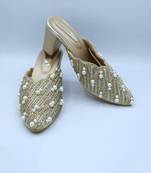 Pearlish gold heels