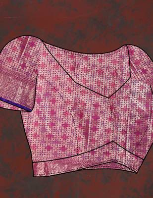 Purple Silk Blend Zari Weawing Design And RIch Zari Weawing Pallu Saree With Blouse For Women  5
