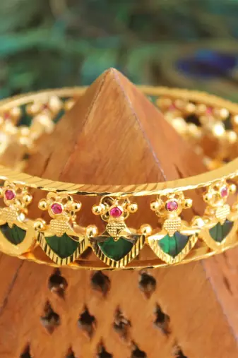 Kerala style gold platted palakka bangle