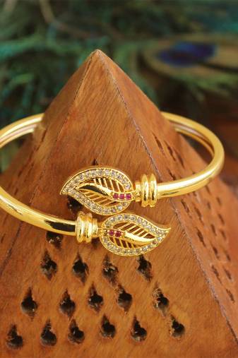 Gold platted cz designer kada