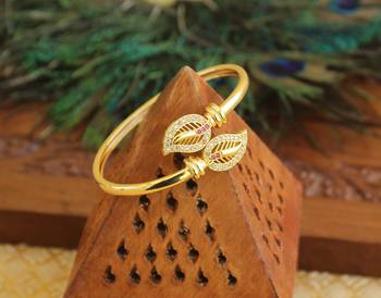 Gold platted cz designer kada 2