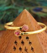 Gold platted cz kempu design kada