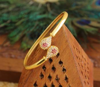 Gold platted cz designer kada 2