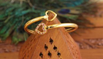 Gold platted cz designer kada 2