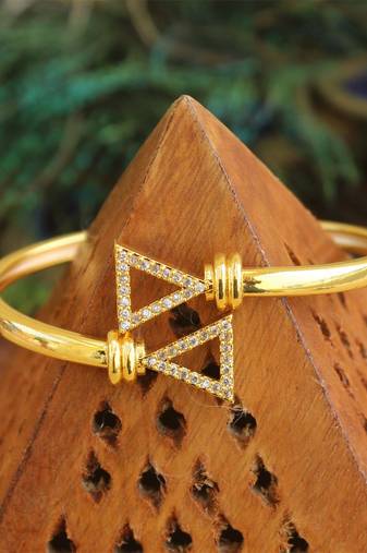 Gold platted cz designer kada