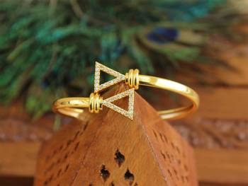 Gold platted cz designer kada 2
