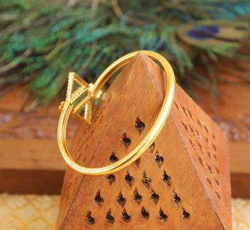 Gold platted cz designer kada 3