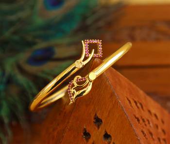 Gold platted cz designer kada 2