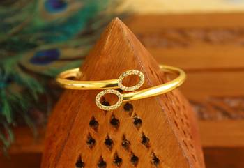 Gold platted cz designer kada 1